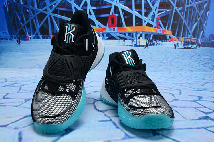 2020 Men Nike Kyrie Irving 3 Low Black Silver Jade Basketball Shoes